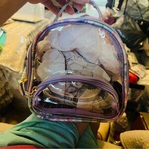 Transparent Betsey Johnson Purple Mini Backpack